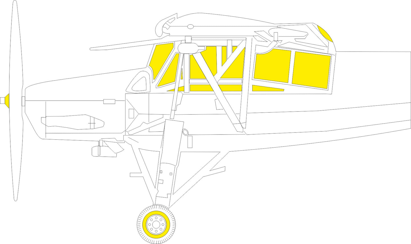 Eduard EDEX1123 1:48 Fieseler Fi-156C Storch TFace canopy frame paint mask