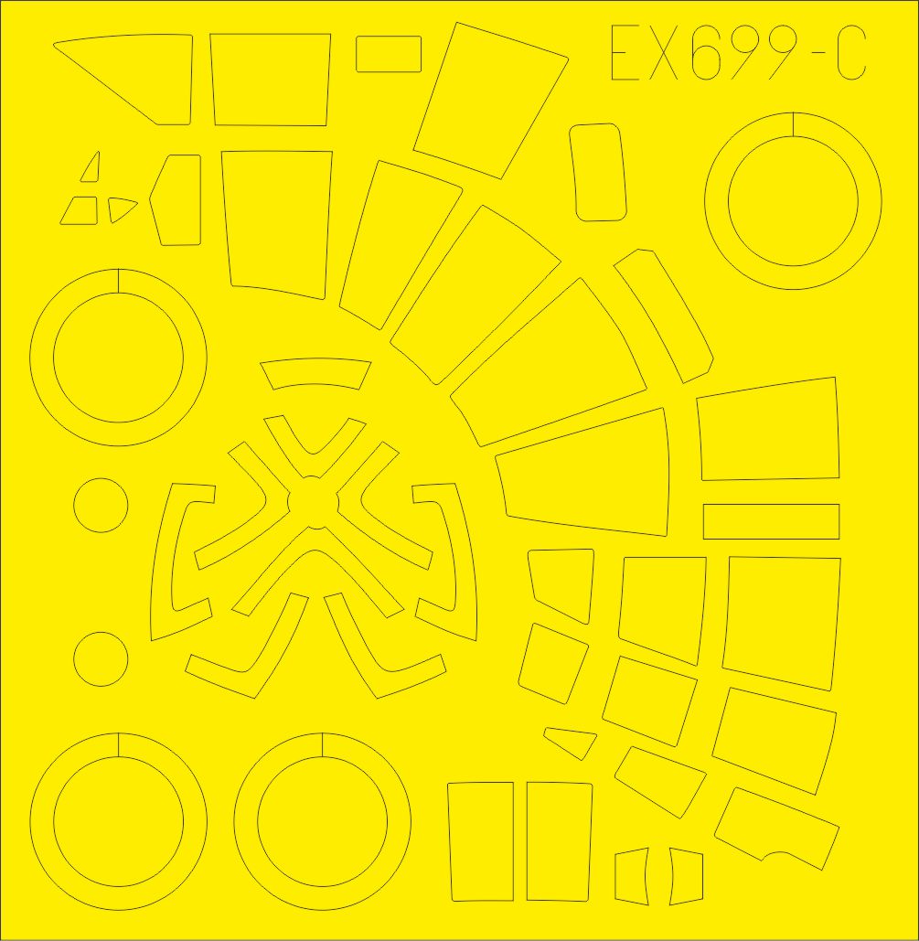 Eduard EDEX699 1:48 Heinkel He-111Z 'Zwilling' TFace canopy frame paint mask