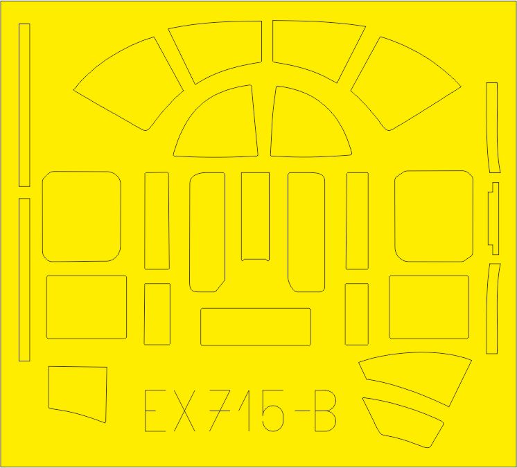 Eduard EDEX715 1:48 North-American B-25D Mitchell TFace canopy frame paint mask
