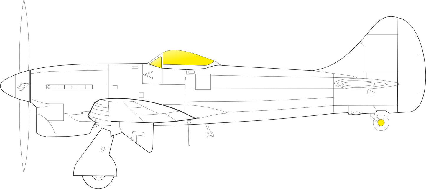 Eduard EDEX796 1:48 Hawker Tempest Mk.II TFace canopy frame paint mask