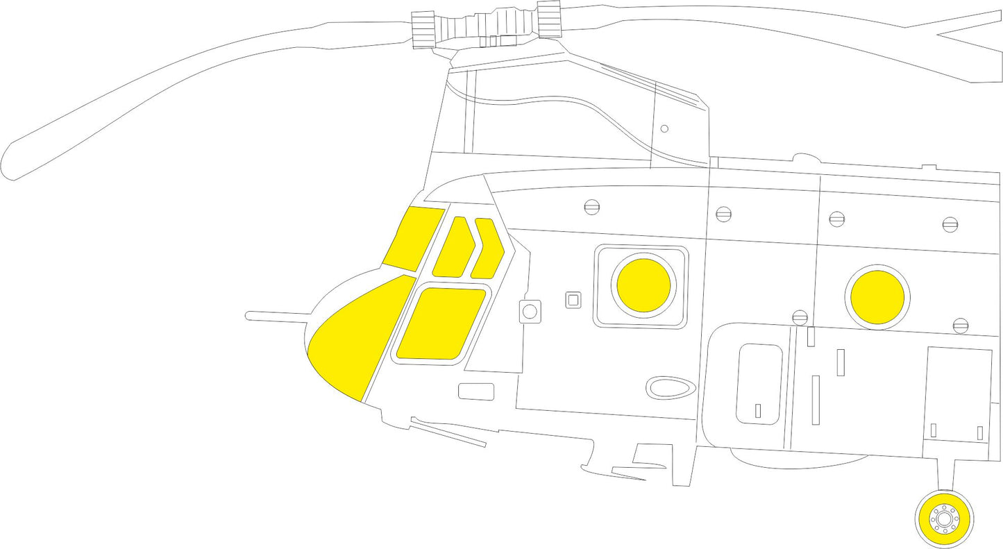 Eduard EDEX814 1:48 Boeing CH-47A Chinook wheels & TFace canopy frame paint mask