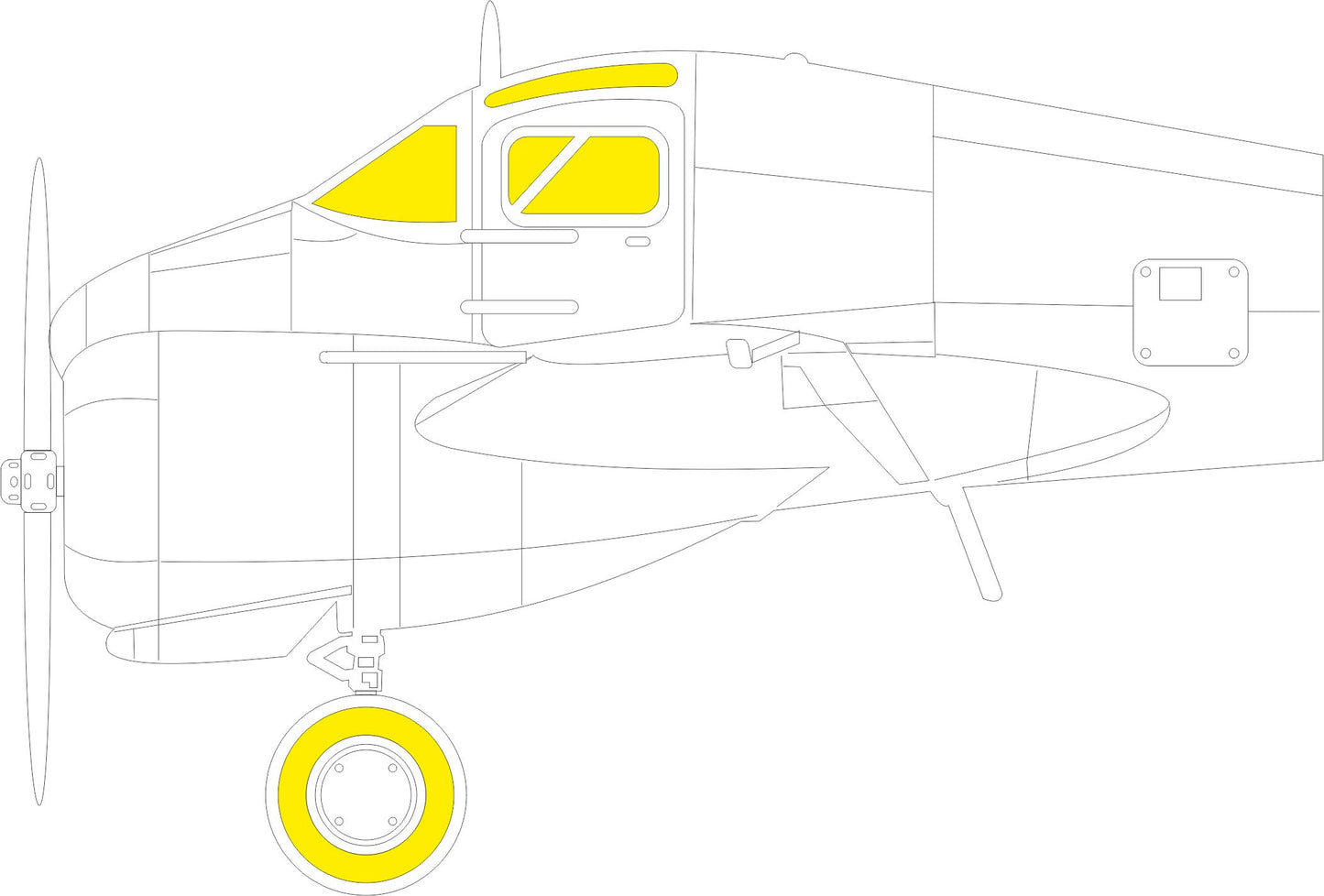 Eduard EDEX816 1:48 Curtiss-Wright AT-9 Jeep TFace canopy frame paint mask