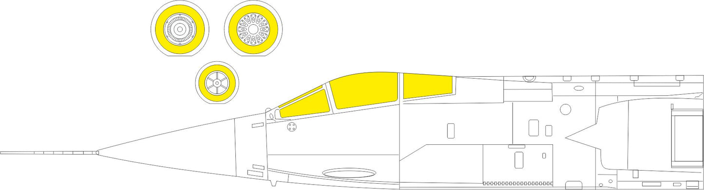 Eduard EDEX829 1:48 Lockheed F-104S Starfighter wheels & canopy frame paint mask