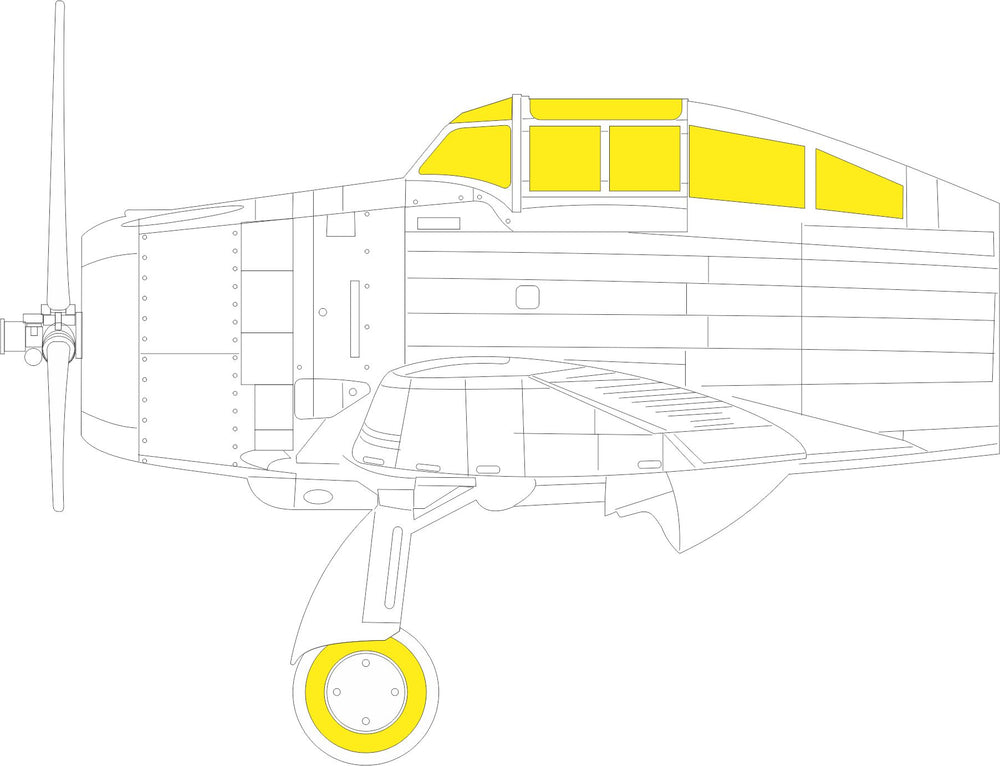 Eduard EDEX831 1:48 Seversky P-35 1 wheels and canopy frame paint mask