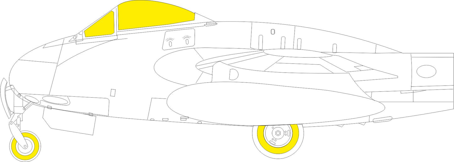 Eduard EDEX835 1:48 de Havilland Vampire F.3 TFace canopy frame paint mask