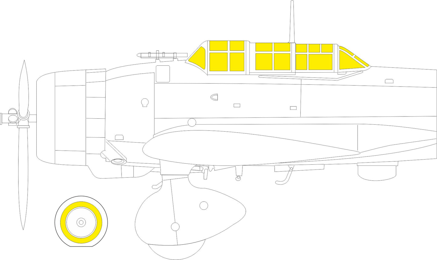 Eduard EDEX864 Aichi D3A1 Val TFace Paint Mask 1:48