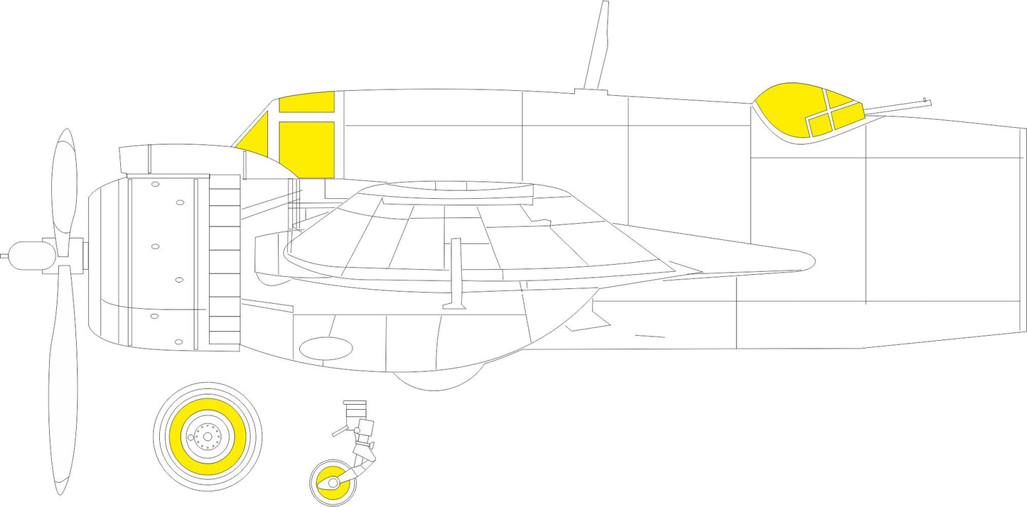 Eduard EDEX875 1:48 Bristol Beaufighter Mk.X TFace canopy frame paint mask