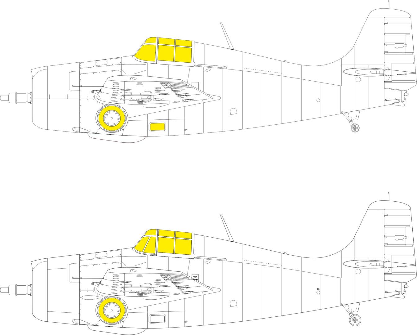 Eduard EDEX878 1:48 Grumman F4F-3 Wildcat TFace canopy frame paint mask