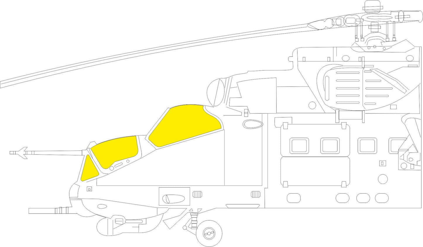 Eduard EDEX896 1:48 MiL Mi-35M TFace canopy frame paint mask
