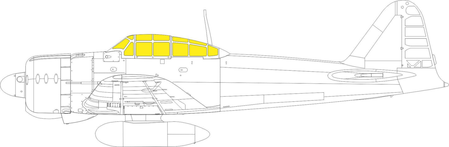 Eduard EDEX899 1:48 Mitsubishi A6M3 Zero TFace canopy frame paint mask