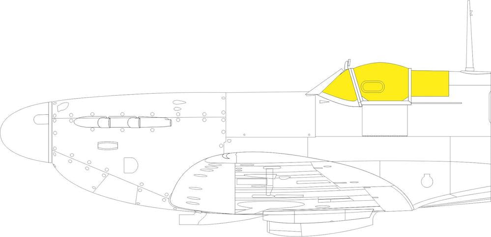 Eduard EDEX914 1:48 Supermarine Spitfire Mk.V TFace canopy frame paint mask