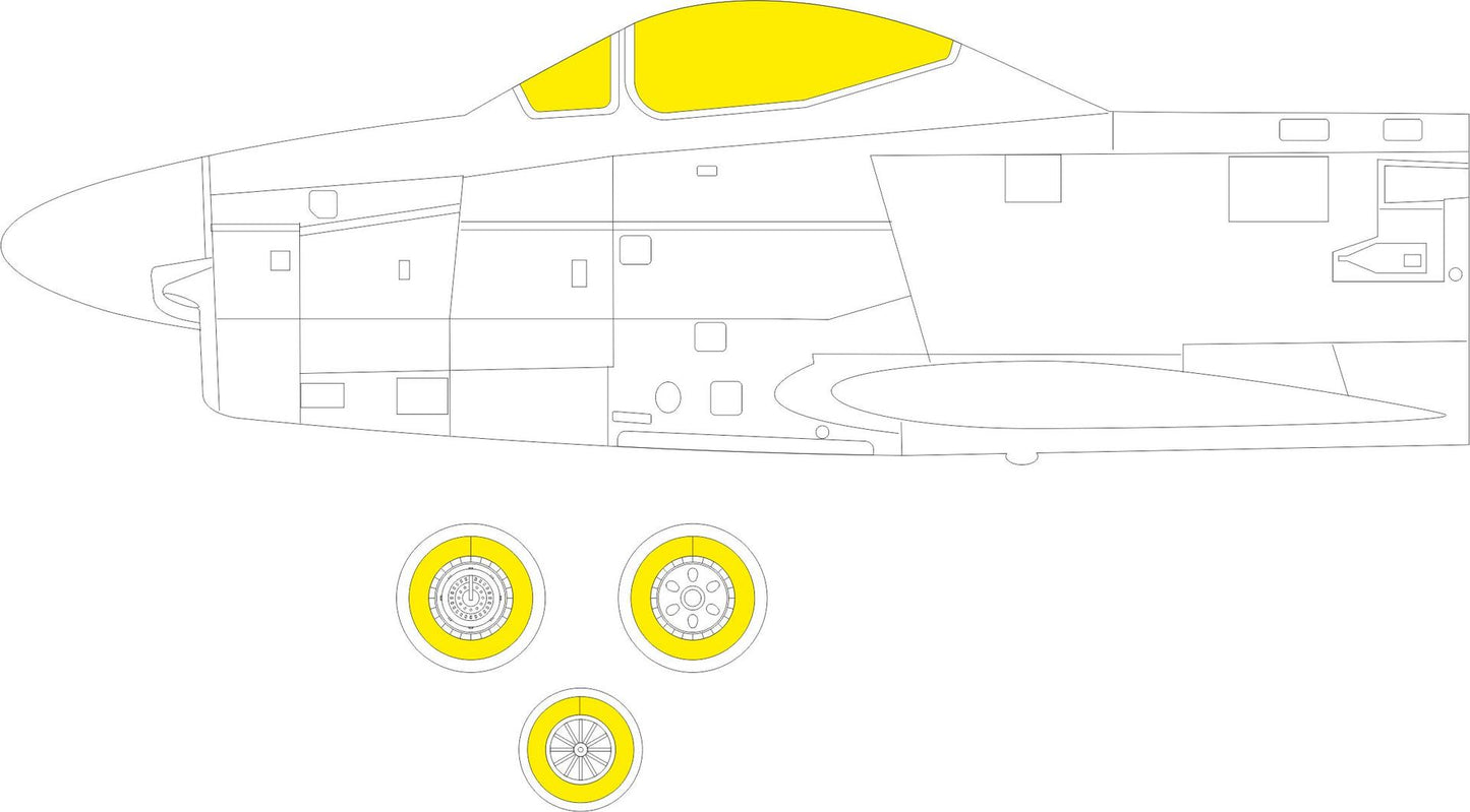 Eduard EDEX941 1:48 North-American F-86D Sabre TFace canopy frame paint mask