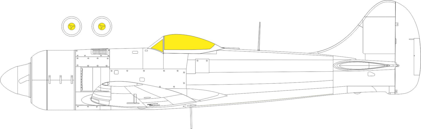 Eduard EDEX952 1:48 Hawker Tempest Mk.II Weekend canopy frame paint mask