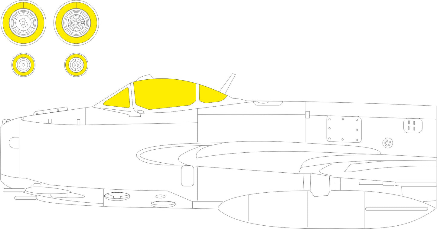 Eduard EDEX958 1:48 Mikoyan MiG-17F TFace canopy frame paint mask