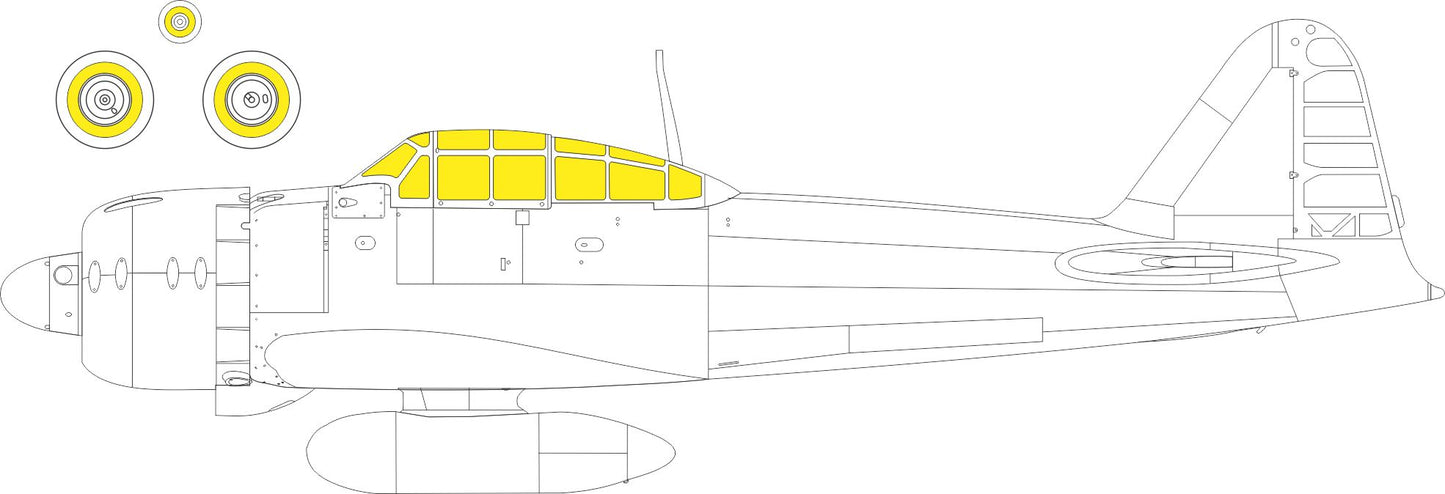 Eduard EDEX970 1:48 Mitsubishi A6M3 Zero Type 32 Weekend canopy frame paint mask