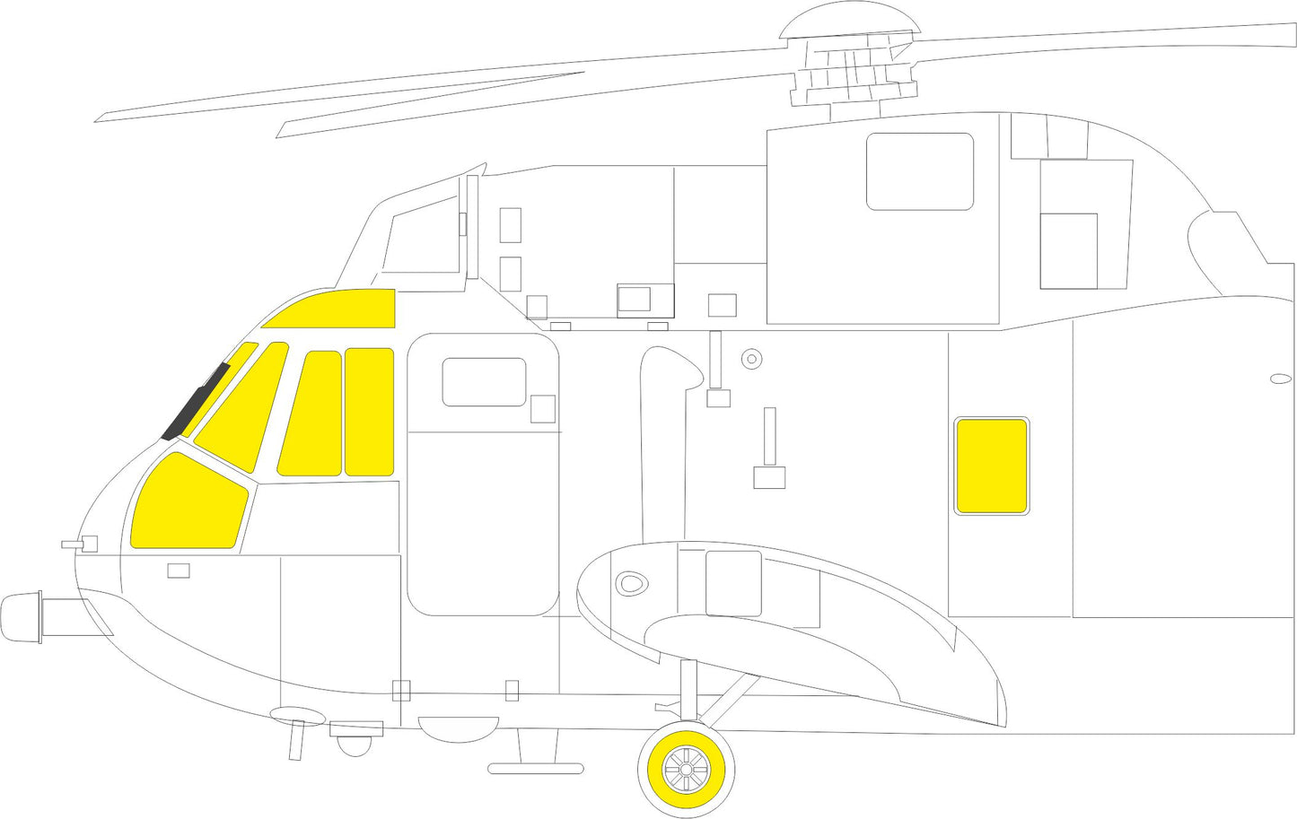 Eduard EDEX990 1:48 Westland Sea King HAS.1/HAS.5/HU.5 TFace canopy mask