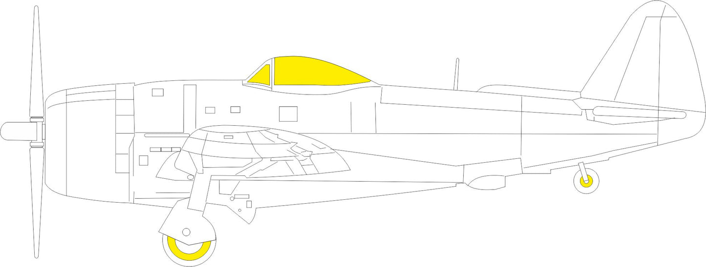 Eduard EDEX998 1:48 Republic P-47D-25RE Thunderbolt TFace canopy mask