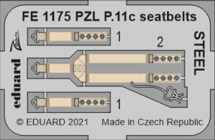 Eduard EDFE1175 1:48 PZL P.11c seatbelts STEEL
