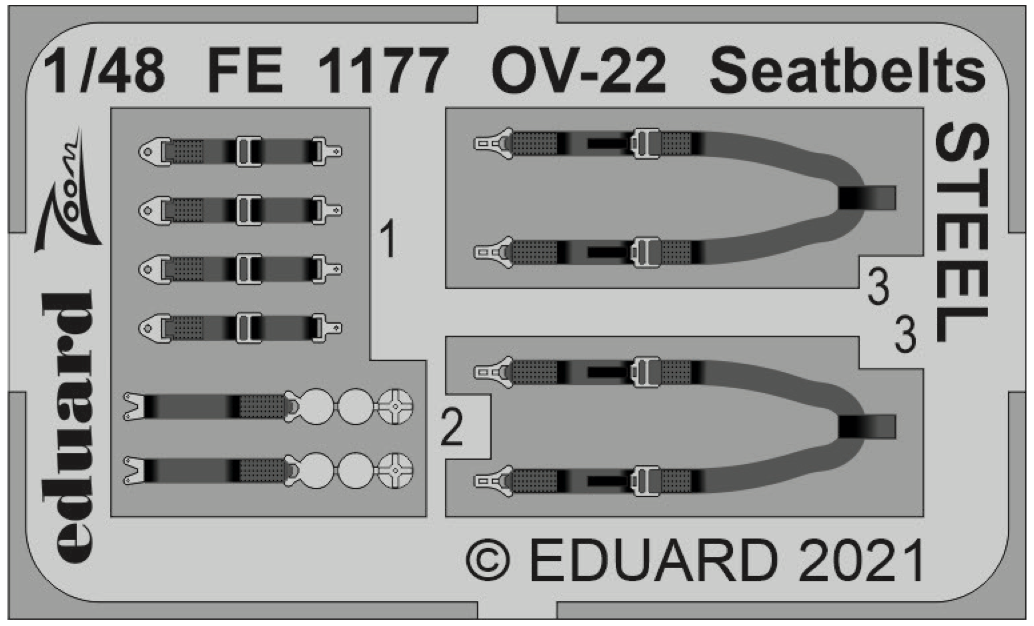 Eduard EDFE1177 1:48 Bell-Boeing MV-22 seatbelts STEEL