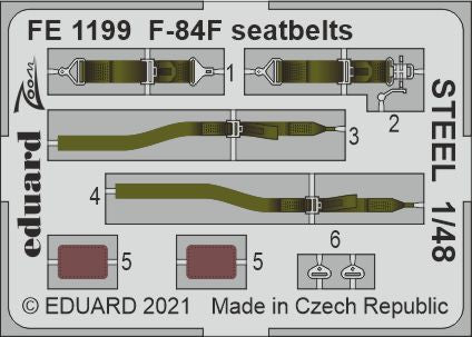 Eduard EDFE1199 1:48 Republic F-84F Thunderstreak seatbelts STEEL