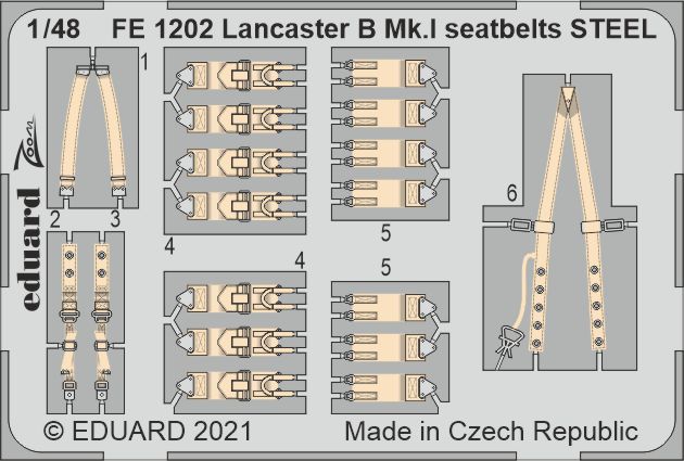 Eduard EDFE1202 1:48 Avro Lancaster B Mk.I seatbelts STEEL