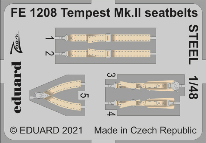 Eduard EDFE1208 1:48 Hawker Tempest Mk.II seatbelts STEEL