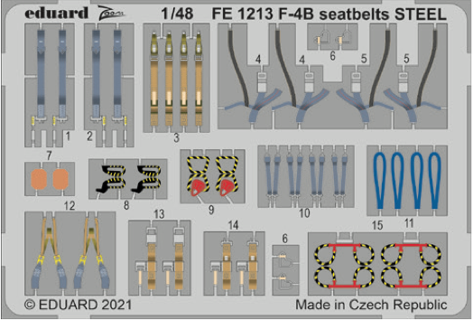Eduard EDFE1213 1:48 McDonnell F-4B Phantom seatbelts STEEL