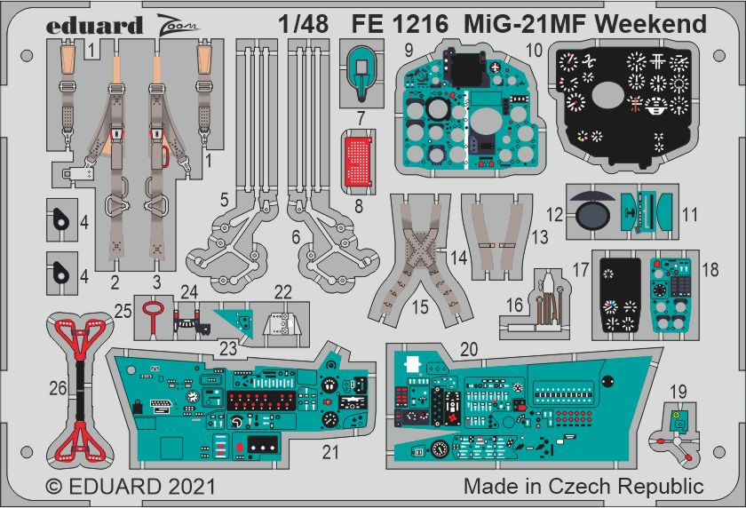Eduard EDFE1216 1:48 Mikoyan MiG-21MF Weekend