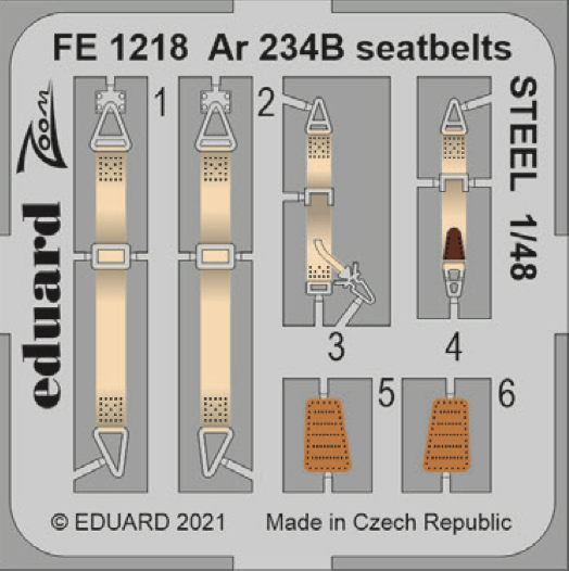Eduard EDFE1218 1:48 Arado Ar-234B-2 seatbelts STEEL