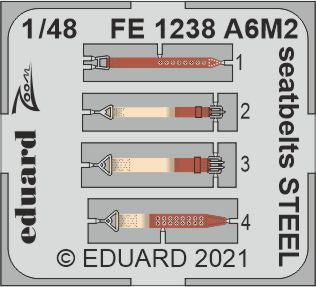 Eduard EDFE1238 1:48 Mitsubishi A6M2 Zero seatbelts STEEL