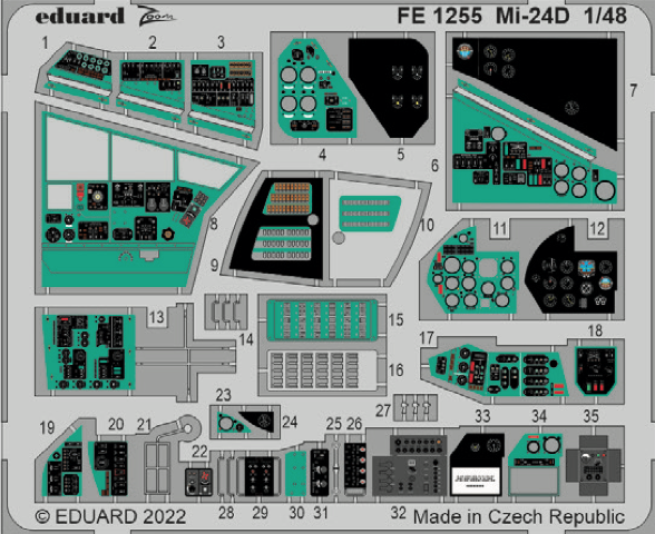 Eduard EDFE1255 1:48 MiL Mi-24D Hind