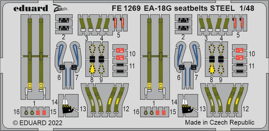 Eduard EDFE1269 1:48 Boeing EA-18G seatbelts STEEL