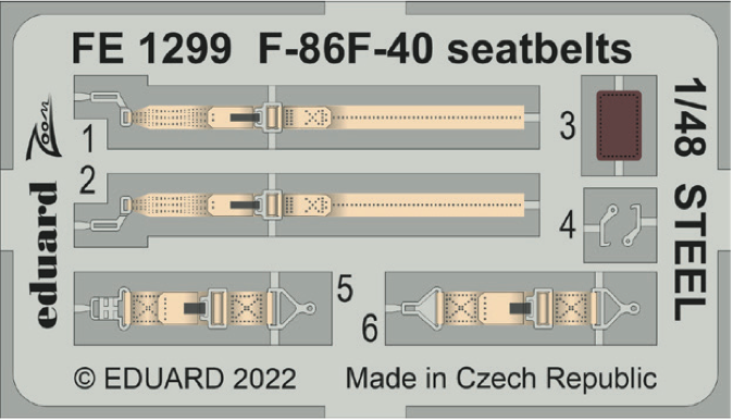 Eduard EDFE1299 1:48 North-American F-86F-40 Sabre seatbelts STEEL