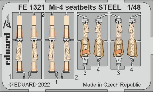 Eduard EDFE1321 1:48 Mil Mi-4 seatbelts STEEL