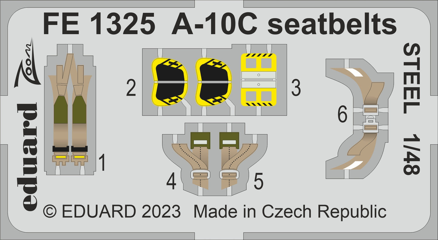 Eduard EDFE1325 1:48 Fairchild A-10C Thunderbolt II seatbelts STEEL