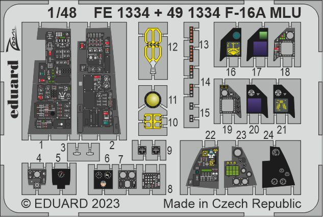 Eduard EDFE1334 1:48 General-Dynamics F-16A MLU