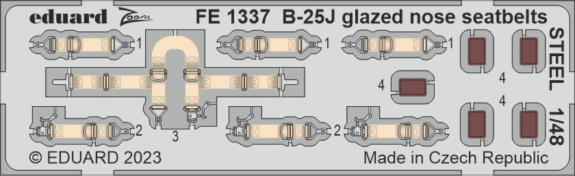 Eduard EDFE1337 1:48 North-American B-25J Mitchell glazed nose seatbelts STEEL