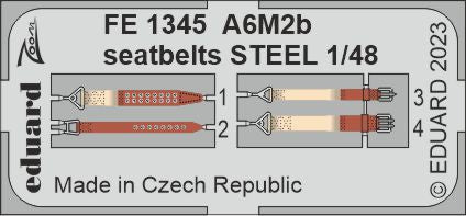 Eduard EDFE1345 1:48 Mitsubishi A6M2b Zero Fighter Model 21 seatbelts STEEL