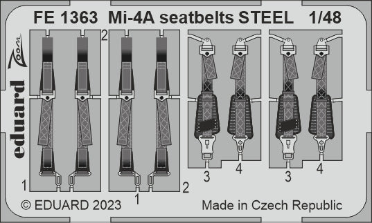 Eduard EDFE1363 1:48 Mil Mi-4A seatbelts STEEL