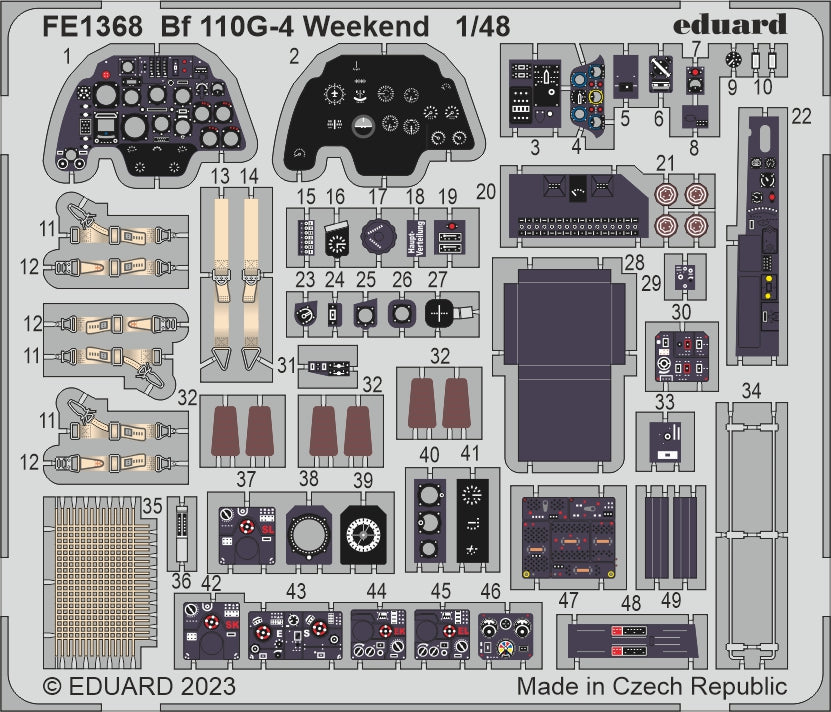 Eduard EDFE1368 1:48 Messerschmitt Bf-110G-4 Weekend