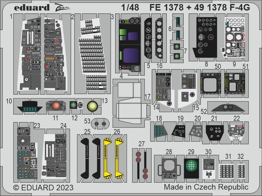 Eduard EDFE1378 McDonnell F-4G Phantom PE Interior (Meng) 1:48