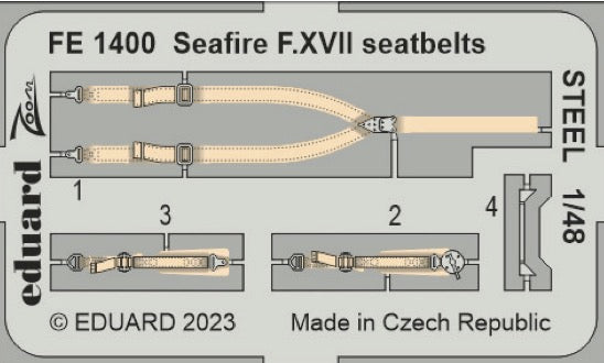 Eduard EDFE1400 1:48 Supermarine Seafire F.XVII seatbelts STEEL