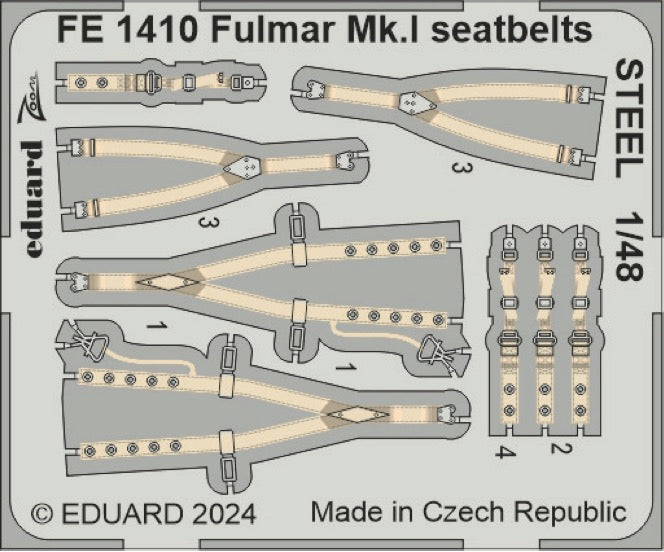 Eduard EDFE1410 1:48 Fairey Fulmar Mk.I seatbelts STEEL