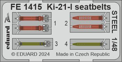 Eduard EDFE1415 Mitsubishi Ki-21-I seatbelts STEEL 1:48