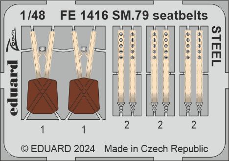 Eduard EDFE1416 Savoia-Marchetti SM.79 seatbelts STEEL 1:48
