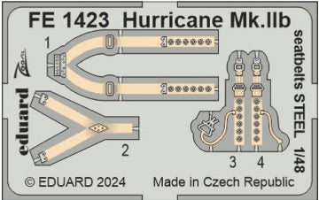 Eduard EDFE1423 Hawker Hurricane Mk.IIb seatbelts STEEL 1:48