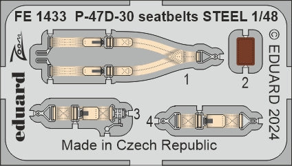Eduard EDFE1433 Republic P-47D-30 Thunderbolt seatbelts STEEL 1:48