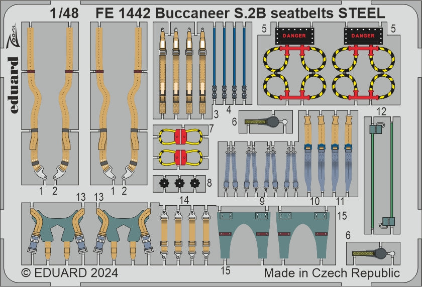 Eduard EDFE1442 Blackburn Buccaneer S.2B seatbelts STEEL 1:48