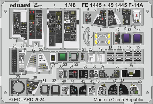 Eduard EDFE1445 1:48 Grumman F-14A Tomcat cockpit details