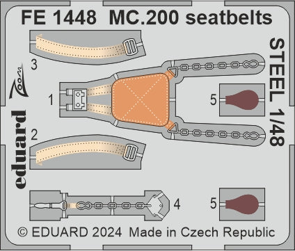 Eduard EDFE1448 Macchi C.200 Saetta seatbelts STEEL 1:48